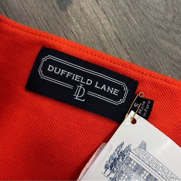 Duffield Lane Hutchins Dress Red Orange Small Fit Flare Sleeveless Knit - Picture 11 of 12